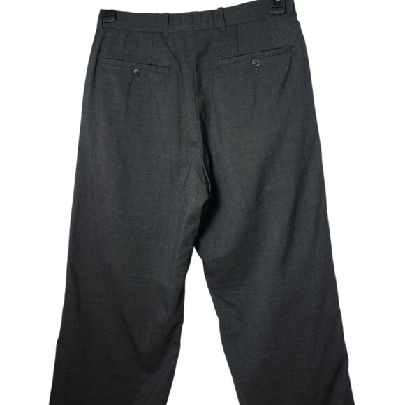 Design Men Dress Pants Flat-Front Slim Fit  Waist Wool-Blend Business & Formal W - Picture 9 of 16